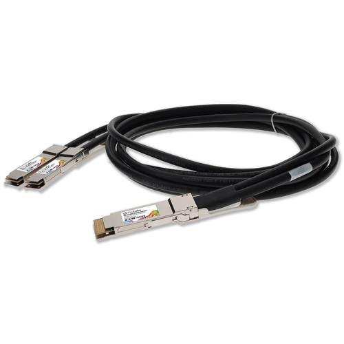 Picture of MSA and TAA Compliant 400GBase-CU QSFP-DD 400G to 2xQSFP56 200G PAM-4 Direct Attach Cable (Passive Twinax, 1m)