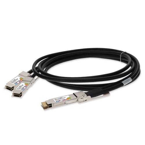 Picture of MSA and TAA Compliant 400GBase-CU QSFP-DD 400G to 2xQSFP56 200G PAM-4 Direct Attach Cable (Passive Twinax, 3m)