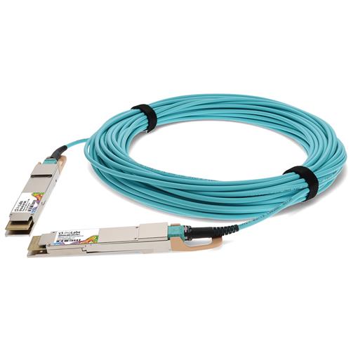 Picture of MSA and TAA 400GBase-AOC QSFP-DD to QSFP-DD Active Optical Cable (850nm, MMF, 15m)