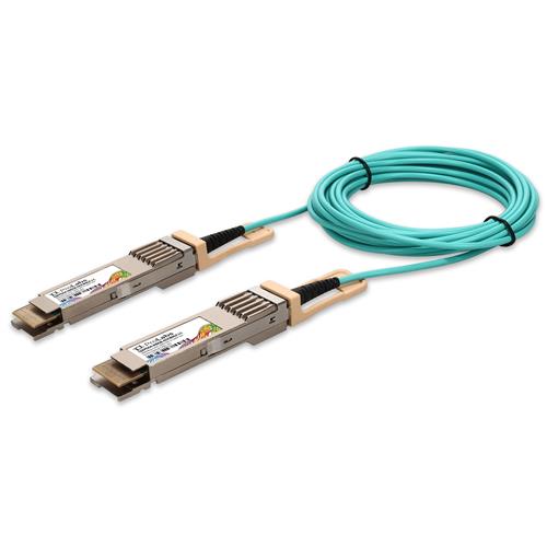 Picture of Juniper Networks® Compatible TAA 400GBase-AOC QSFP-DD to QSFP-DD Low Power Active Optical Cable (850nm, MMF, 9m)