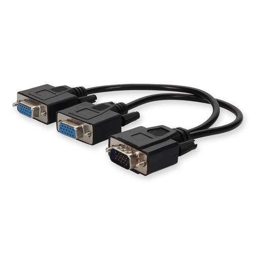Picture of VGA Male to 2xVGA Female Black Adapter For Resolution Up to 1920x1200 (WUXGA)