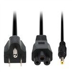 Picture of 6ft HP® 496813-001 Compatible 30W 19V at 1.58A Black 4.0 mm x 1.7 mm Laptop Power Adapter and Cable