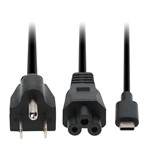 Picture of Lenovo® 4X20E75131 Compatible 45W 19.5V at 2.25A Black USB-C Laptop Power Adapter and Cable