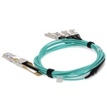 Picture of Arista Networks® Compatible TAA Compliant 100GBase-AOC QSFP28 to 4xSFP28 Active Optical Cable (850nm, MMF, 7m)