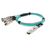 Picture of MSA and TAA Compliant 40GBase-AOC QSFP+ to 4xSFP+ Active Optical Cable (850nm, MMF, 1m)