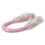 Picture of 6in Pink CAT 6 PVC Ethernet Cable Snagless Bubble Boot RJ-45 M/M