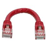 Picture of 6in Red CAT 6 PVC Ethernet Cable Snagless Bubble Boot RJ-45 M/M