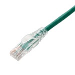 Picture of 6in Green CAT 6A PVC Ethernet Cable Snagless Bubble Boot TAA RJ-45 M/M
