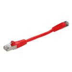 Picture of 6in Red CAT 6 Shielded PVC Ethernet Cable Snagless Easy Clear Boot RJ-45 M/M
