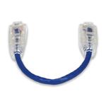 Picture of 6in Blue CAT 6 Slim PVC Ethernet Cable Snagless Clear-Claw RJ-45 M/M