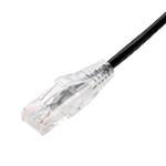 Picture of 6in Black CAT 6 Slim PVC Ethernet Cable Snagless Clear-Claw RJ-45 M/M