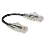 Picture of 6in Black CAT 6 Slim PVC Ethernet Cable Snagless Clear-Claw RJ-45 M/M