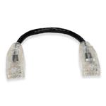Picture of 6in Black CAT 6 Slim PVC Ethernet Cable Snagless Clear-Claw RJ-45 M/M