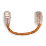 Picture of 6in Orange CAT 6 Slim PVC Ethernet Cable Snagless Clear-Claw RJ-45 M/M