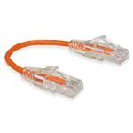 Picture of 6in Orange CAT 6 Slim PVC Ethernet Cable Snagless Clear-Claw RJ-45 M/M