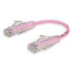 Picture of 6in Pink CAT 6 Slim PVC Ethernet Cable Snagless Clear-Claw RJ-45 M/M