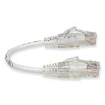 Picture of 6in White CAT 6 Slim PVC Ethernet Cable Snagless Clear-Claw RJ-45 M/M