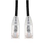 Picture of 6in Black CAT 6A Slim PVC Ethernet Cable Snagless Clear-Claw RJ-45 M/M