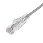 Picture of 1.5ft Gray CAT 6 Slim PVC Ethernet Cable Snagless Clear-Claw RJ-45 M/M