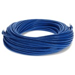 Picture of 10-Pieces of 100ft Blue CAT 6A PVC Ethernet Cables Snagless Bubble Boot RJ-45 M/M