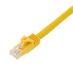 Picture of 100ft Yellow CAT 6A PVC Ethernet Cable Snagless Easy Boot RJ-45 M/M