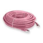 Picture of 100ft Pink CAT 6 Shielded PVC Ethernet Cable Snagless Easy Clear Boot RJ-45 M/M