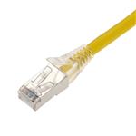 Picture of 100ft Yellow CAT 6 Shielded PVC Ethernet Cable Snagless Easy Clear Boot RJ-45 M/M