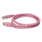 Picture of 10ft Pink CAT 6 PVC Ethernet Cable Snagless Easy Clear Boot TAA RJ-45 M/M