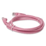 Picture of 10ft Pink CAT 6 PVC Ethernet Cable Snagless Easy Clear Boot TAA RJ-45 M/M
