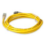 Picture of 10ft Yellow CAT 6A Shielded PVC Ethernet Cable Snagless Easy Clear Boot TAA RJ-45 M/M