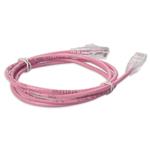 Picture of 10ft Pink CAT 6A Slim PVC Ethernet Cable Snagless Clear-Claw RJ-45 M/M