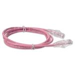 Picture of 10ft Pink CAT 6A Slim PVC Ethernet Cable Snagless Clear-Claw RJ-45 M/M