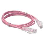 Picture of 10ft Pink CAT 6A Slim PVC Ethernet Cable Snagless Clear-Claw RJ-45 M/M