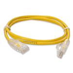 Picture of 10ft Yellow CAT 6A Slim PVC Ethernet Cable Snagless Clear-Claw RJ-45 M/M