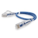 Picture of 10ft Blue CAT 6A Slim PVC Ethernet Cable Snagless Clear-Claw RJ-45 M/M