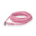 Picture of 14ft Pink CAT 6A PVC Ethernet Cable Snagless Bubble Boot RJ-45 M/M