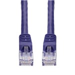 Picture of 15ft Purple CAT 6A PVC Ethernet Cable Snagless Bubble Boot RJ-45 M/M