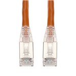 Picture of 15ft Orange CAT 6A Shielded PVC Ethernet Cable Snagless Easy Clear Boot TAA RJ-45 M/M