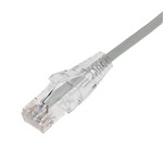 Picture of 15ft Gray CAT 6 Slim PVC Ethernet Cable Snagless Clear-Claw RJ-45 M/M