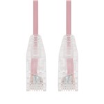 Picture of 15ft Pink CAT 6 Slim PVC Ethernet Cable Snagless Clear-Claw RJ-45 M/M