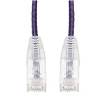Picture of 15ft Purple CAT 6A Slim PVC Ethernet Cable Snagless Clear-Claw RJ-45 M/M