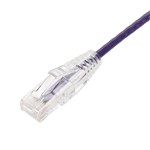 Picture of 15ft Purple CAT 6A Slim PVC Ethernet Cable Snagless Clear-Claw RJ-45 M/M