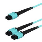 Picture of 7m MPO/UPC to 2xMPO/UPC Aqua OM4 LSZH 16-Strand Fiber Fanout Cable