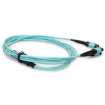 Picture of 7m MPO/UPC to 2xMPO/UPC Aqua OM4 OFNR (Riser-Rated) 16-Strand Fiber Fanout Cable