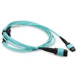 Picture of 7m MPO/UPC to 2xMPO/UPC Aqua OM4 OFNR (Riser-Rated) 16-Strand Fiber Fanout Cable