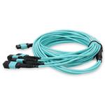 Picture of 9m MPO-16/UPC to 4xMPO/UPC Aqua OM4 OFNR (Riser-Rated) 16-Strand Fiber Fanout Cable