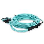 Picture of 9m MPO-16/UPC to 4xMPO/UPC Aqua OM4 OFNR (Riser-Rated) 16-Strand Fiber Fanout Cable
