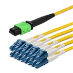 Picture of 15m MPO/APC to 8xLC/UPC Yellow OS2 LSZH 16-Strand SMF Fiber Patch Cable