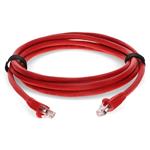Picture of 1ft Red CAT 6A PVC Ethernet Cable Snagless Bubble Boot RJ-45 M/M