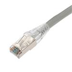 Picture of 1ft Gray CAT 6 Shielded PVC Ethernet Cable Snagless Easy Clear Boot RJ-45 M/M
